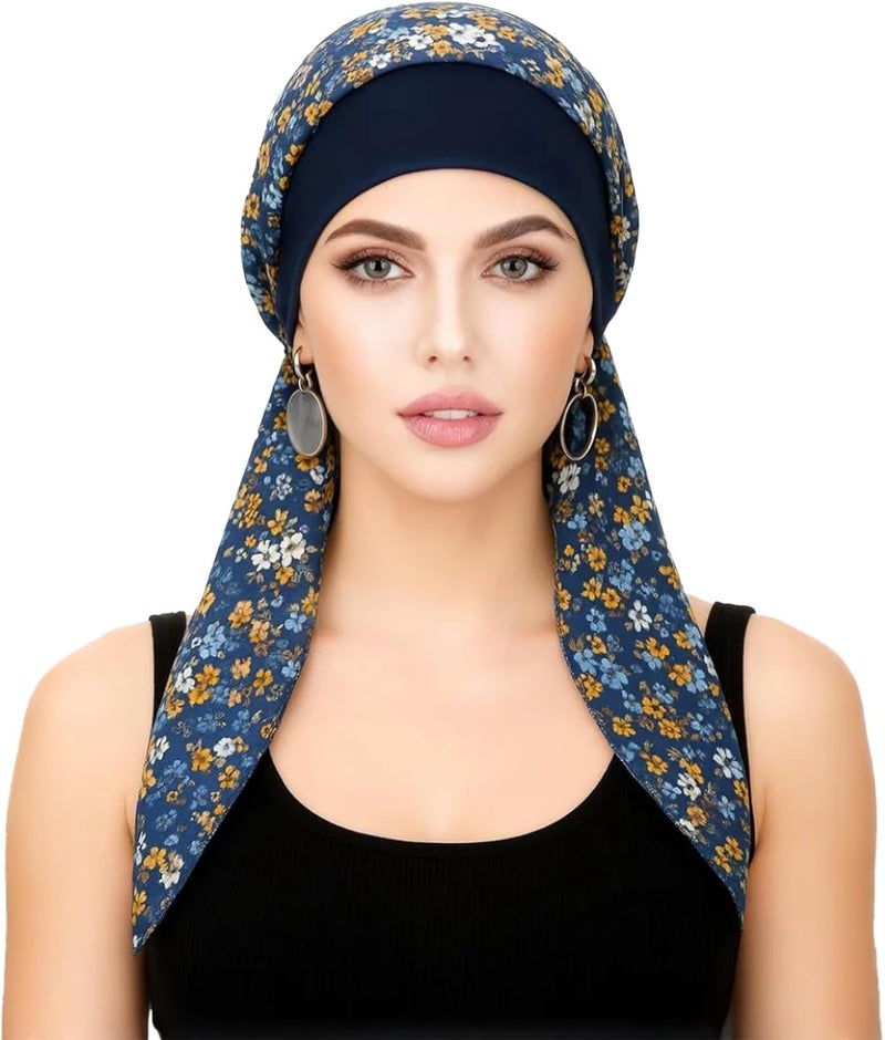 FADACHY Chemo Headwear for Women,Chemo Caps Lightweight for Summer with Head Scarf,Silky Soft Hair Turbans Fashion - Image 1